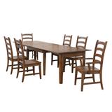 Sunset Trading Simply Brook 7 Piece Rectangular Extendable Table Dining Set In Amish Brown - Sunset Trading DLU-BR134-AM7PC
