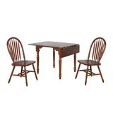Sunset Trading Andrews 3 Piece Drop Leaf Dining Set In Chestnut Brown With Arrowback Chairs - Sunset Trading DLU-ADW3448-820-CT3PC