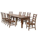 Sunset Trading Simply Brook 9 Piece Rectangular Extendable Table Dining Set In Amish Brown - Sunset Trading DLU-BR134-AM9PC