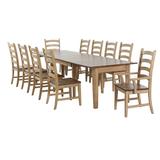 Sunset Trading Brook 11 Piece Rectangular Extendable Dining Set With Arm Chairs - Sunset Trading DLU-BR134-PW11PC