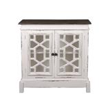 Sunset Trading Cottage Lattice Cabinet In Distressed White - Sunset Trading CC-CHE301TLD-WWRW