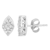 10k White Gold 3/8 Carat T.W. Diamond Marquise Earrings, Women's