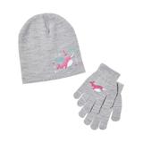 Soothers Girls' Casual Gloves Heather - Heather Gray Narwhal Beanie & Gripper Gloves Set