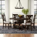 Three Posts™ Kenworthy 4 - Person Dining Set Wood/Upholstered Chairs in Brown/Gray, Size 30.0 H in | Wayfair FB8D3F9DAB394B709A4EA188443672D6