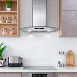 Cosmo 30" 380 CFM Convertible Wall Mount Range Hood in Stainless Steel in Gray, Size 30.0 W x 18.5 D in | Wayfair COS-668WRCS75-DL