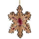 Northlight Seasonal 3-D Faux Wood & Plaid Holiday Shaped Ornament Wood in Brown, Size 6.5 H x 6.0 W x 6.0 D in | Wayfair NORTHLIGHT TR88695