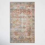 Blue/Red/White Area Rug - Joss & Main Ren Oriental Terracotta/Blue/Ivory Area Rug Polyester in Blue/Red/White, Size 60.0 W x 0.25 D in | Wayfair