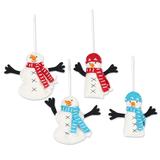 Snowman Greetings,'Hand Made Felted Snowman Christmas Tree Ornaments (Set of 4)'