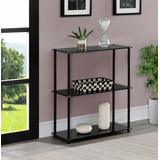 Designs2Go Classic Glass 3 Shelf Bookcase - Convenience Concepts 27-157012BLBL