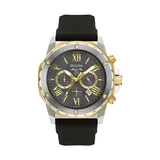 Bulova Men's Marine Star Silicone Strap Watch, Black
