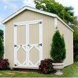 Little Cottage Company Classic 10 ft. W x 20 ft. D Solid Wood Storage Shed in Brown/White, Size 113.0 H x 120.0 W x 240.0 D in | Wayfair
