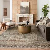 World Menagerie Giacinto Oriental Olive/Charcoal Area Rug Polyester in Gray/Green, Size 42.0 W x 0.12 D in | Wayfair