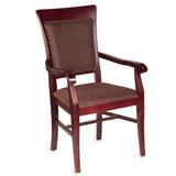 Holsag Remy Mahogany Solid Wood Dining Chair Faux Leather/Wood/Upholstered in Brown, Size 38.5 H x 22.0 W x 24.0 D in | Wayfair