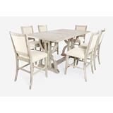 One Allium Way® Paloalto Counter Height Extendable Solid Wood Dining Set Wood/Upholstered Chairs in Gray, Size 36.0 H in | Wayfair