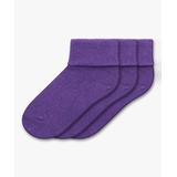 Piccolo Socks Purple - Purple 3-Pair Rolled Socks Set - Kids