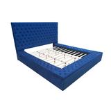 Willa Arlo™ Interiors Moana Tufted Upholstered Low Profile Storage Platform Bed Velvet in Blue, Size 59.5 H x 99.0 W x 103.0 D in | Wayfair