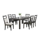 Sunset Trading Shades of Gray 7 Piece Dining Set with Upholstered End Chairs - Sunset Trading DLU-EL9282-4C100-2C90-7PC