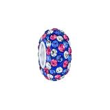 Bling Jewelry Women's Jewelry Charms Blue - Blue & Pink Crystal Stripe Bead Charm