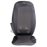 Gymax Heated Massage Chair Velvet/Polyester/Genuine Leather in Black, Size 27.0 H x 17.5 W x 15.5 D in | Wayfair GYM02805