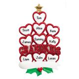 The Holiday Aisle® Grandkids Hearts Family of 10 Holiday Shaped Ornament Plastic in Brown/Green/Red, Size 5.5 H x 3.25 W x 0.5 D in | Wayfair