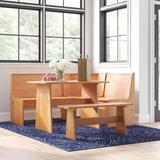 Andover Mills™ Felicia 3 - Piece Pine Solid Wood Breakfast Nook Dining Set Wood in Brown, Size 28.85 H in | Wayfair