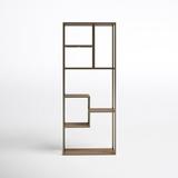 Joss & Main Lopez Geometric Bookcase Metal in Brown/Gray, Size 79.0 H x 31.5 W x 16.0 D in | Wayfair FR-1020-23