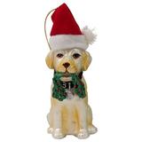 The Holiday Aisle® Dog w/ Santa Hat & Teddy Bear Figurine Christmas Holiday Ornament Glass, Size 10.0 H x 10.0 W x 2.0 D in | Wayfair
