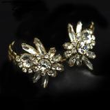 J. Crew Jewelry | Crystal Flower Design Link Bracelet - Jbtdc1 | Color: Gold/White | Size: Os