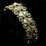 J. Crew Jewelry | Crystal & Grey Triangle Stones Bracelet - Jbtdgc1 | Color: Gray/White | Size: Os