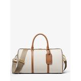 Michael Kors MKC x 007 Bond Cotton Canvas and Leather Weekender Bag Brown One Size