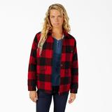 Dickies Women's Flannel Fleece Lined Chore Coat - English Red Buffalo Plaid Size XL (FJ175)
