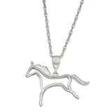 "Jewelexcess Sterling Silver Diamond Accent Horse Pendant Necklace, Women's, Size: 18"", White"