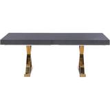 Everly Quinn Woolum Extendable Dining Table Wood/Metal in Gray/Yellow, Size 31.0 H in | Wayfair 4D6D9B84AED0494AA2ED2A2B37D32932