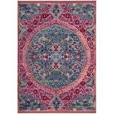 Blue/Brown/Green Area Rug - Bungalow Rose Smead Oriental Turquoise/Fuchsia Area Rug Polyester/Cotton in Blue/Brown/Green | Wayfair