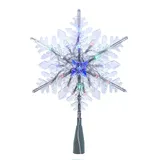 Kurt Adler 20-Light Clear Snowflake Color Changing LED Christmas Tree Topper, Multicolor