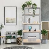 Rebrilliant Amherst 73" H x 36" W x 18" D Storage Shelves Wood/Wire/Metal in Brown/Gray, Size 73.0 H x 36.0 W x 18.0 D in | Wayfair