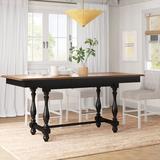 Sand & Stable™ Branson Counter Height Extendable Birch Solid Wood Trestle Dining Table Wood in Black/Brown/Gray, Size 36.0 H in | Wayfair