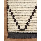 White Area Rug - Chris Loves Julia x Loloi Alice Geometric Cream/Charcoal Area Rug Polyester in White, Size 18.0 W x 0.5 D in | Wayfair