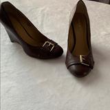Nine West Shoes | Brown Wedge Nine West Heel Size 7 12 | Color: Brown | Size: 7.5