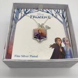 Disney Accessories | Disney Frozen Ii Anna Hexagonal Necklace 18 | Color: Silver | Size: Osg