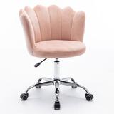 Mercer41 Petties Task Chair Upholstered in Pink/Brown, Size 31.89 H x 22.83 W x 24.41 D in | Wayfair 80D033D8429749C692441C531D7FD8B9