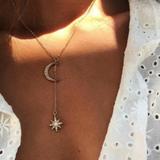 Urban Outfitters Jewelry | Dainty Moon And Sun Lariat Necklace | Color: Gold | Size: Os