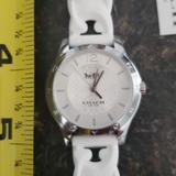 Coach Accessories | Final Sale* Nwt White Silver Womens Watch Coach | Color: Silver/White | Size: Os