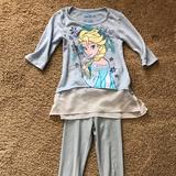 Disney Matching Sets | Disney Frozen T-Shirt And Leggings | Color: White/Silver | Size: 6xg