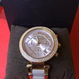 Michael Kors Accessories | Michael Kors Parker Rose Gold-Tone Watch | Color: Gold/White | Size: Fits Size 6 14 Wrist