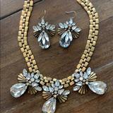 J. Crew Jewelry | J.Crew Crystal Earring And Necklace Set | Color: Gold | Size: Os
