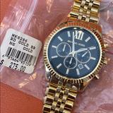 Michael Kors Accessories | Michael Kors Gold Lexington Watch With Black Dial | Color: Black/Gold | Size: Os