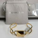 Michael Kors Jewelry | Nwt $295 Michael Kors Mercer Lock 14k Gold Cuff | Color: Gold | Size: Os