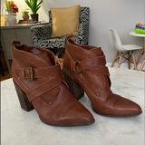 Nine West Shoes | Brown Strapped Nine West Ankle Boots | Color: Brown | Size: 6
