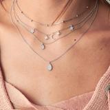 Urban Outfitters Jewelry | Layered Silver Stars Waterdrop Necklace | Color: Red/Silver | Size: Os